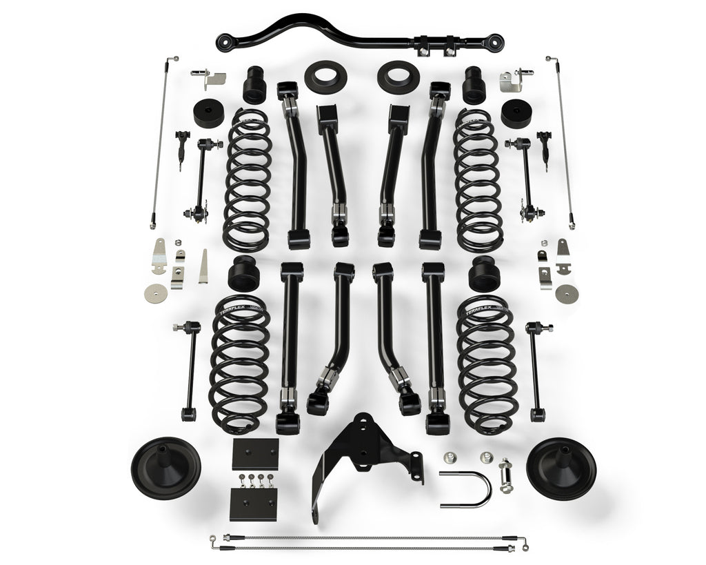 07-18 Wrangler JK 2 Door 4 Inch Suspension System w/ 8 Alpine Short Control Arms No Shocks TeraFlex