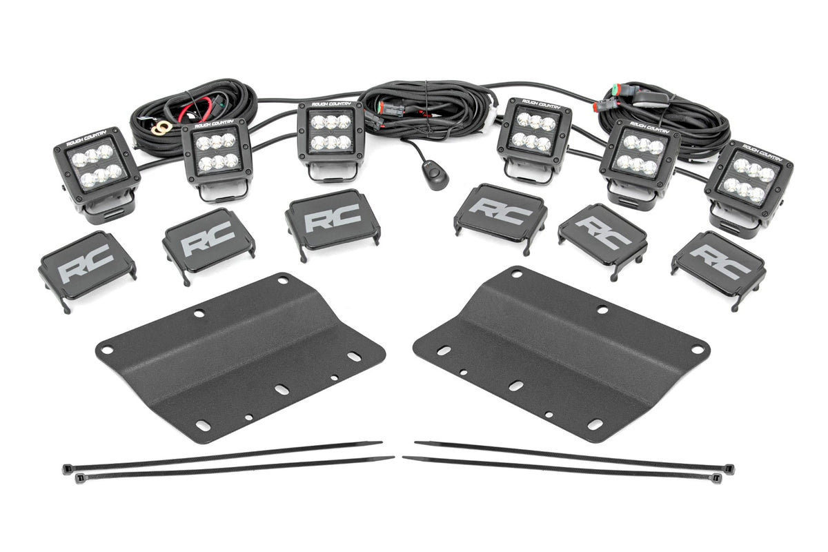 LED Light Kit | Fog Mount | Triple 2" Black Pair | Spot/Flood | Ford Bronco (21-26)