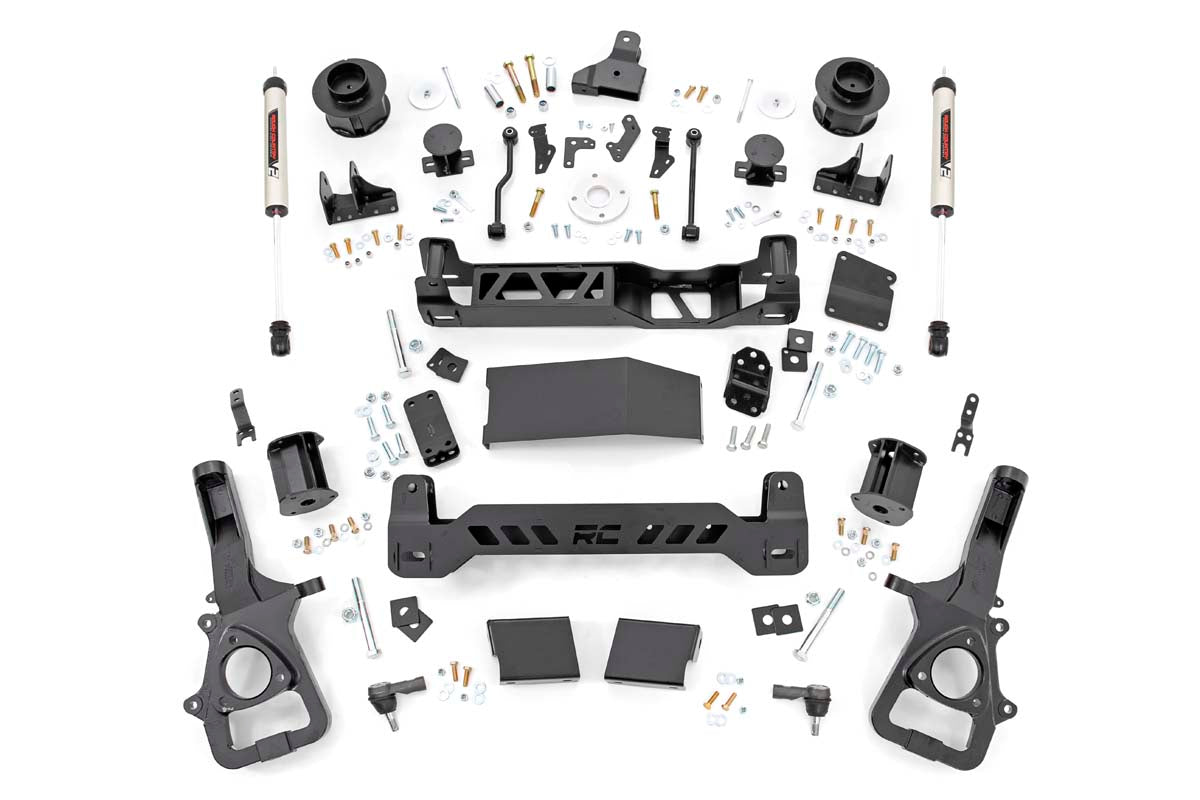 5 Inch RAM Suspension Lift Kit w/V2 Shocks 19-23 RAM 1500 4WD Air Ride/22XL Wheels Rough Country