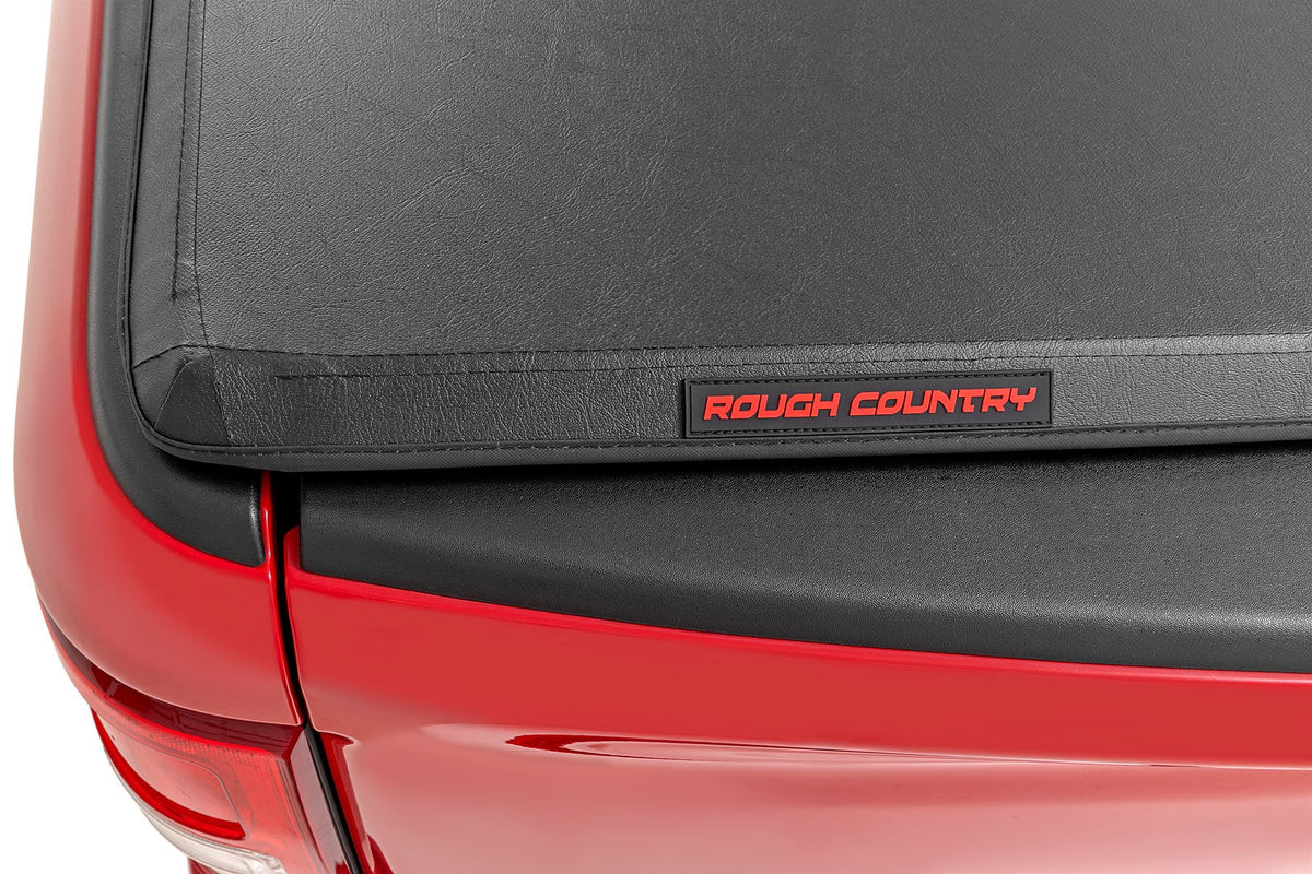 Soft Tri-Fold Bed Cover 5 Foot 7 Inch Bed Ford F-150 (21-26)/F-150 Lightning (22-26) Rough Country