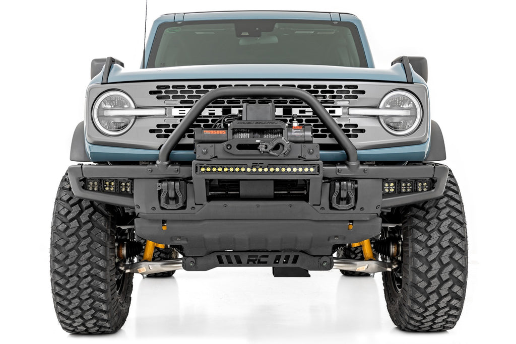 LED Light Kit Fog Mount Triple 2 Inch Black Pair Flood Ford Bronco (21-25) Rough Country