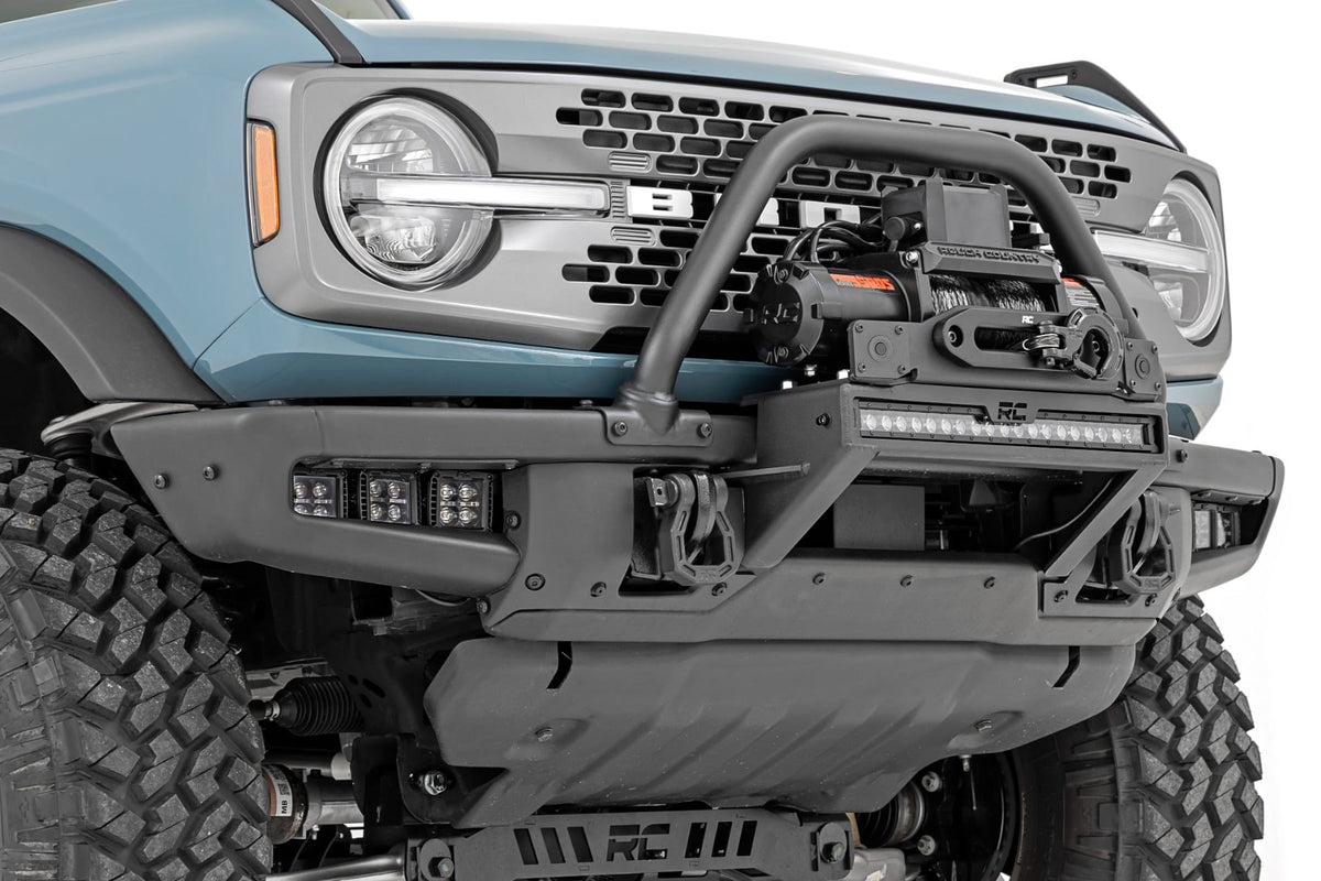 High Winch Mount All Models 9500S 20 Inch Black Single Row LED Amber DRL Ford Bronco (21-25) Rough Country