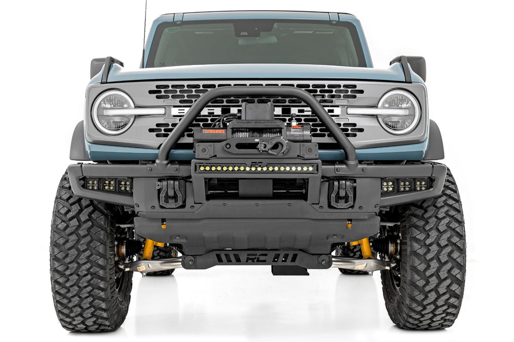 High Winch Mount All Models 9500S 20 Inch Black Single Row LED Amber DRL Ford Bronco (21-25) Rough Country