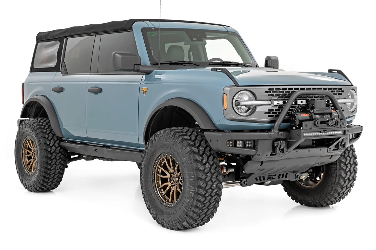 LED Light Kit Fog Mount Triple 2 Inch Black Pair Spot/Flood Ford Bronco (21-25) Rough Country
