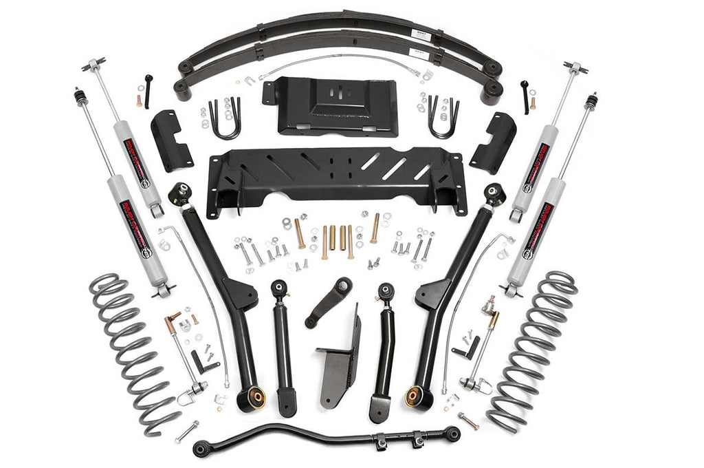4.5 Inch Lift Kit Long Arm RR Leafs NP242 Jeep Cherokee XJ 4WD (84-01) Rough Country