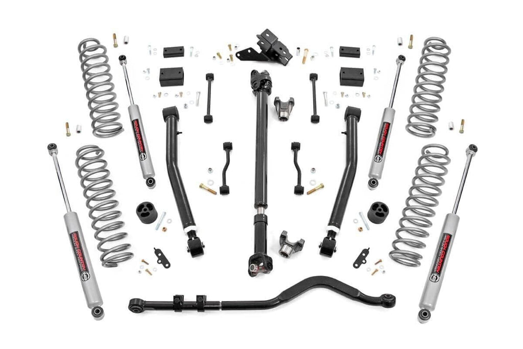 3.5 Inch Lift Kit Adj Lower FR D/S Jeep Wrangler Unlimited Rubicon (18-23) Rough Country