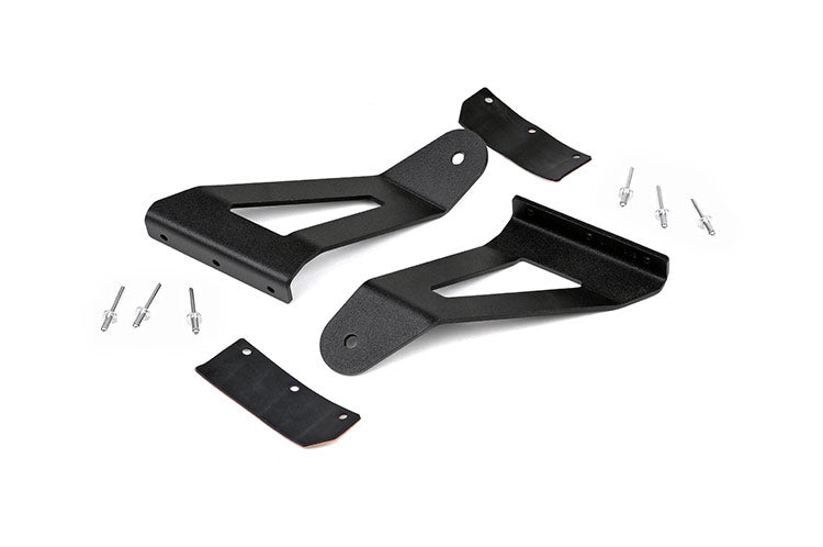 LED Light Kit Windshield Mount 50 Inch Black Single Row Jeep Cherokee XJ (84-01) Rough Country