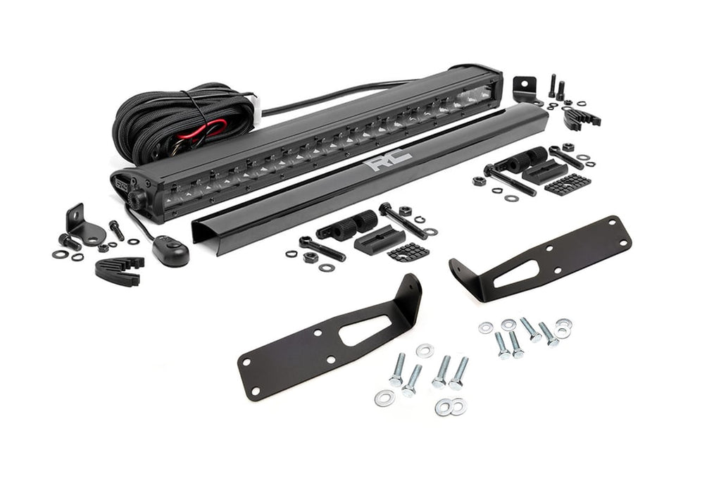 LED Light Kit Bumper Mount 20 Inch Black Single Row Ram 2500 (03-18)/3500 (03-18) Rough Country