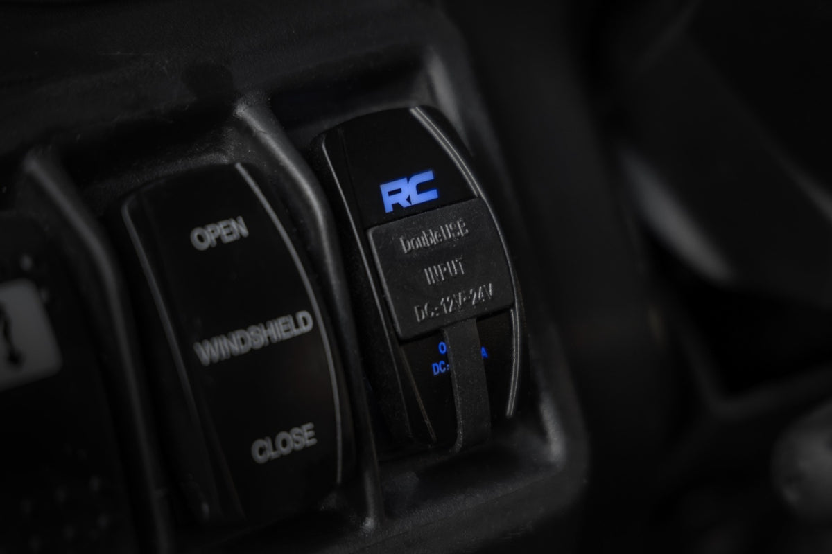 USB Switch Insert 2x1 with Logo Blue Back Light Rough Country