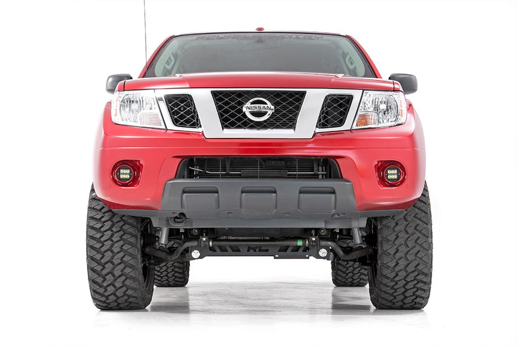 LED Light Kit Fog Mount 2 Inch Black Pair Spot Nissan Frontier (05-20) Rough Country