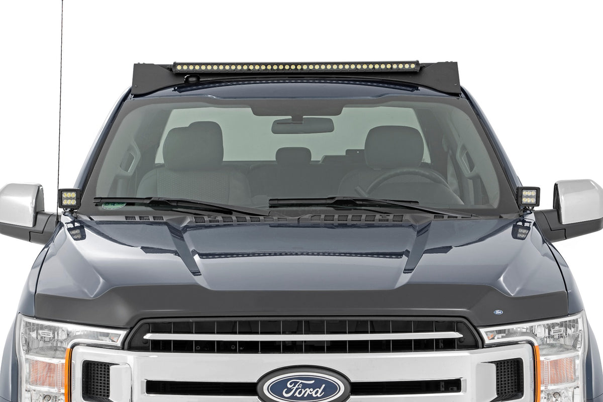 LED Light Kit Ditch 2 Inch Black Pair Amber DRL Ford F-150 (15-26)/F-150 Lightning (22-26) Rough Country