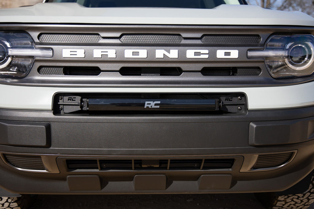 LED Light Kit Bumper Mount 20 Inch Black Single Row White DRL Ford Bronco Sport (21-26) Rough Country