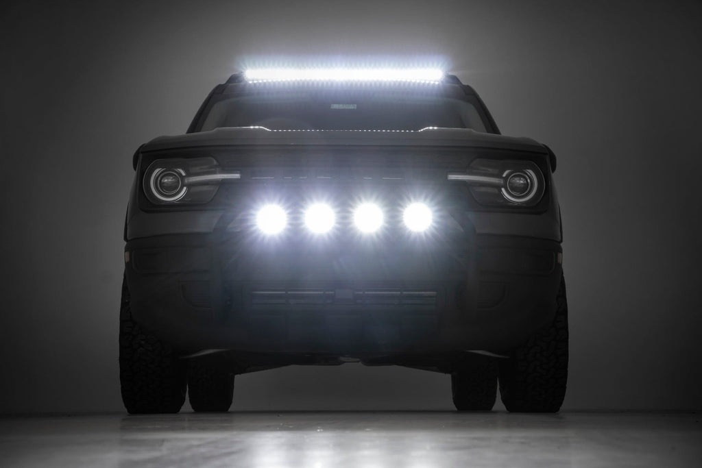 LED Light Kit Roof Rack Mount 40 Inch Black Single Row Ford Bronco Sport (21-26) Rough Country