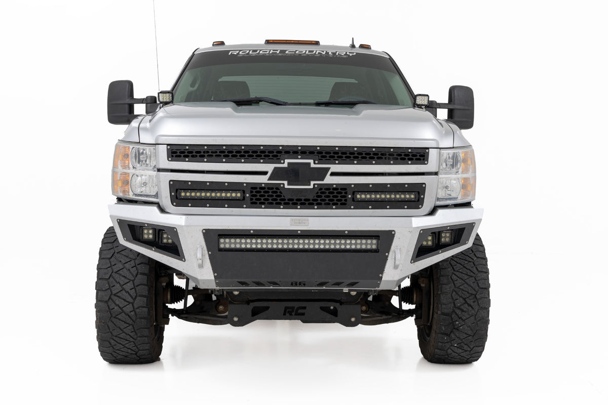 LED Light Kit Ditch Mount 2 Inch Black Pair Spot Chevy 1500 & Silverado/Sierra 2500HD/3500HD (07-14) Rough Country