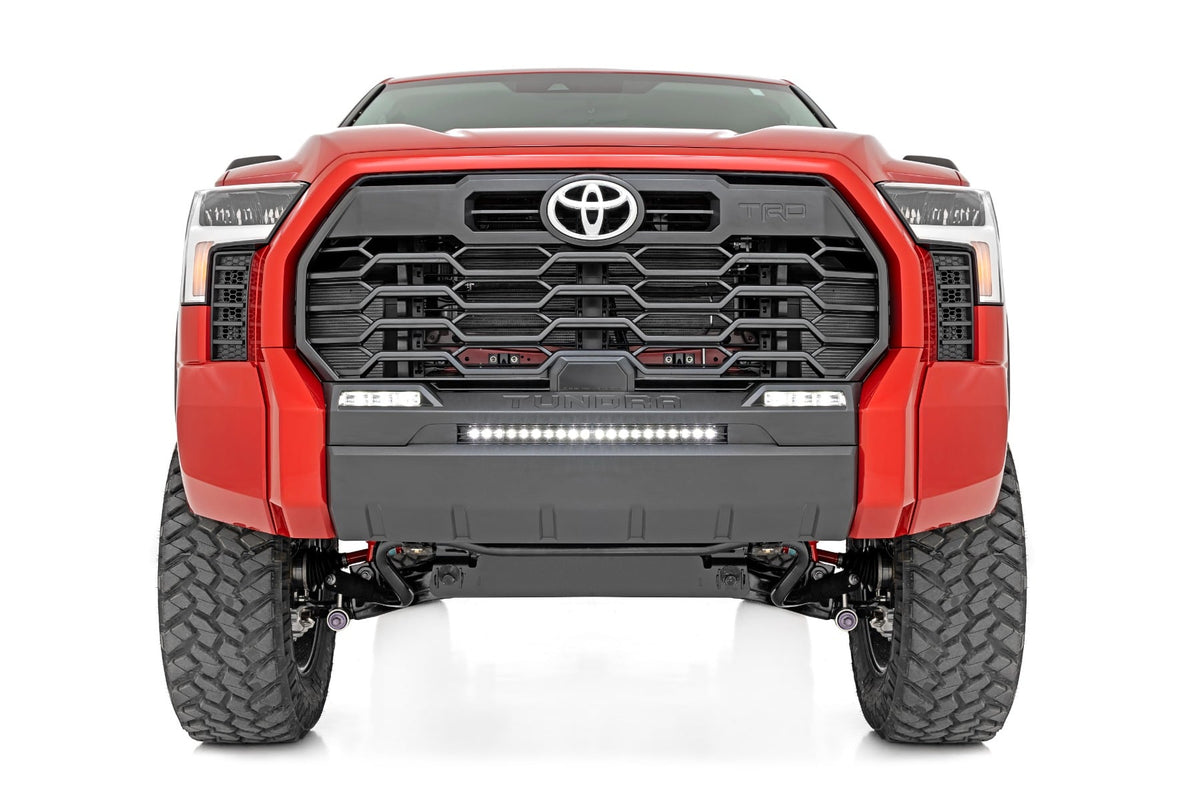 LED Light Kit Bumper Mount 20 Inch Black Slim Line Toyota Tundra (22-26) Rough Country