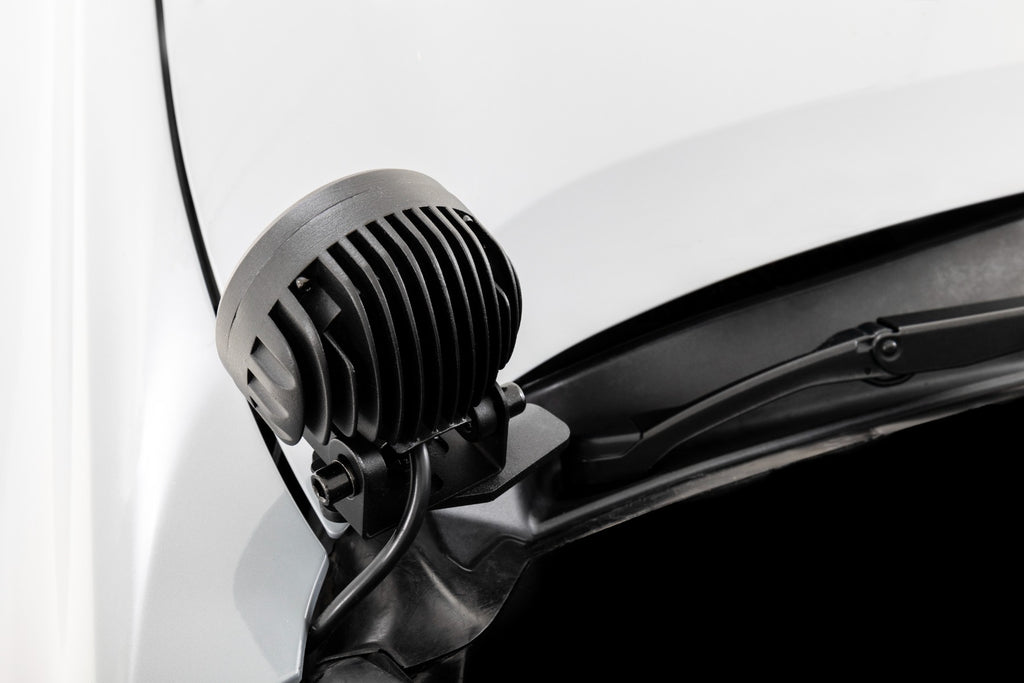 LED Light Kit Ditch Mount 2 Inch Black Pair Amber DRL Toyota Tacoma (16-23) Rough Country