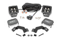 LED Light Kit Ditch Mount 2 Inch Black Pair Amber DRL Toyota Land Cruiser (24-26) Rough Country