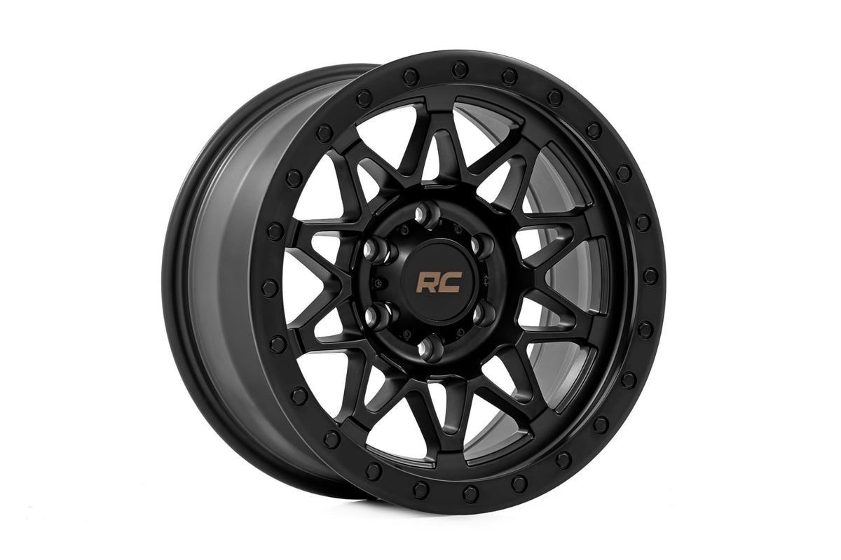 78 Series Wheel Simulated Beadlock Black 17x8.5 Rough Country