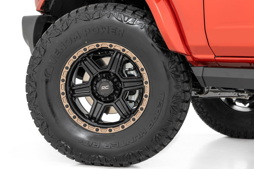 79 Series Wheel One-Piece Semi Gloss Black w/Bronze Ring 18x9 Rough Country