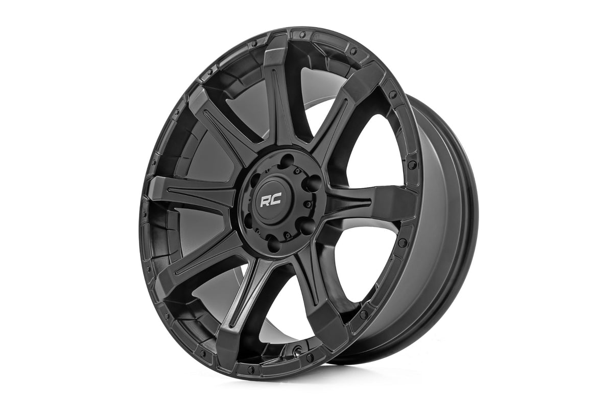 81 Series Wheel One-Piece Semi Gloss Black 20x9 Rough Country