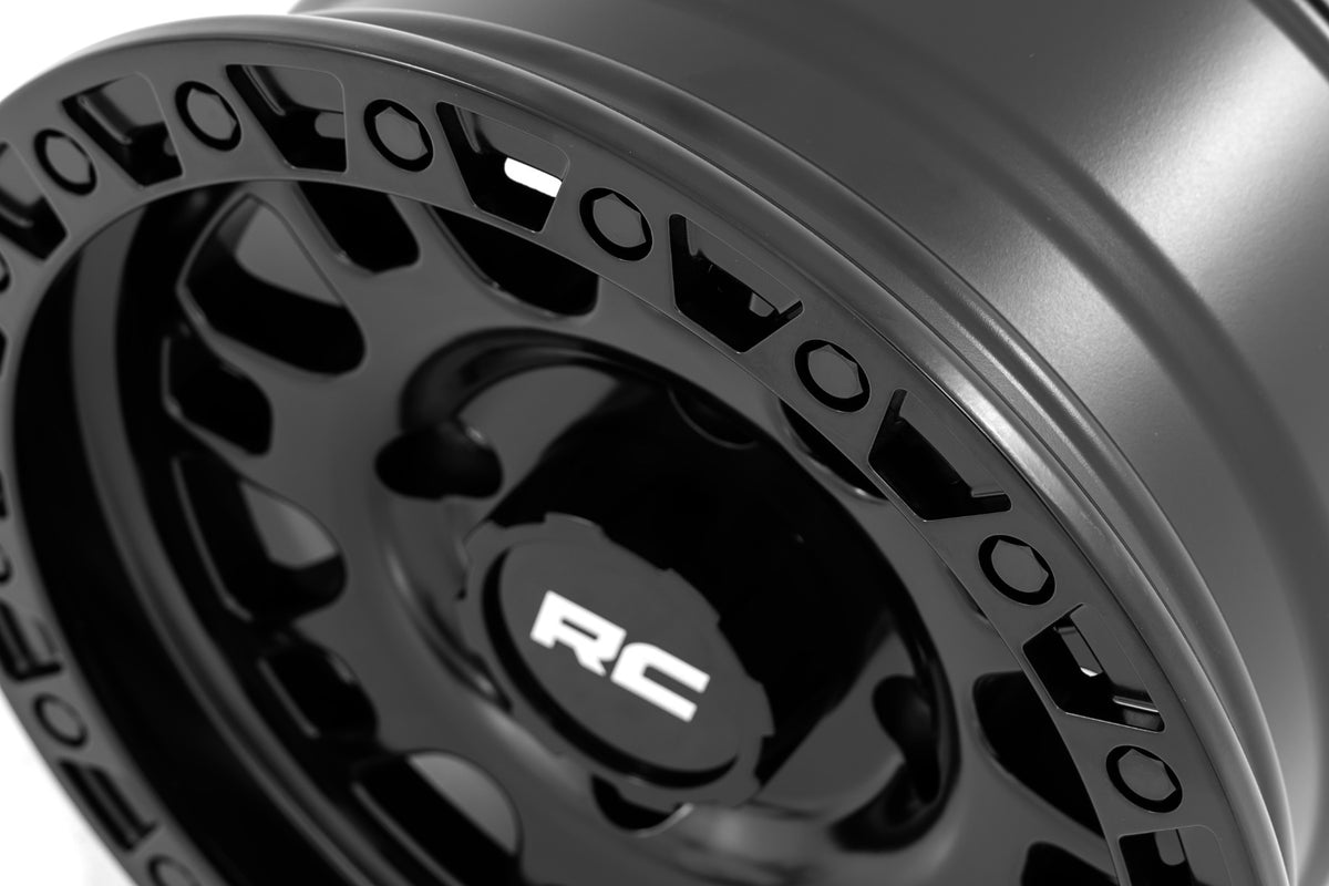82 Series Wheel One-Piece Semi Gloss Black 14x7 Rough Country