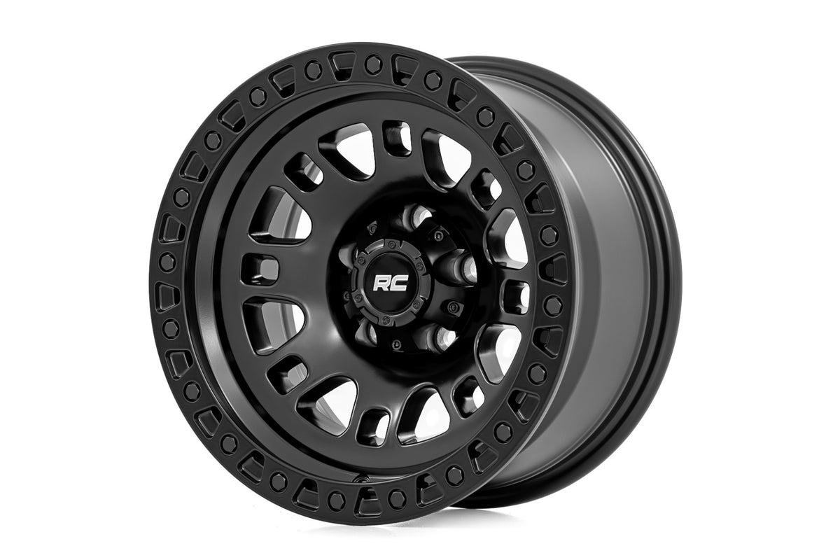 82 Series Wheel One-Piece Semi Gloss Black 15x8 Rough Country