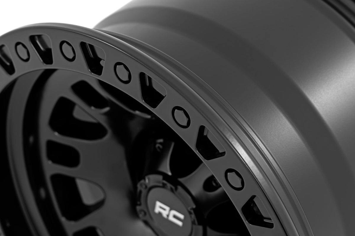 82 Series Wheel One-Piece Semi Gloss Black 15x8 Rough Country