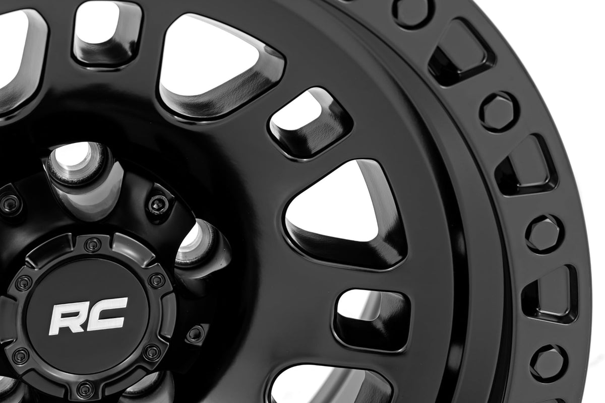 82 Series Wheel One-Piece Semi Gloss Black 15x8 Rough Country