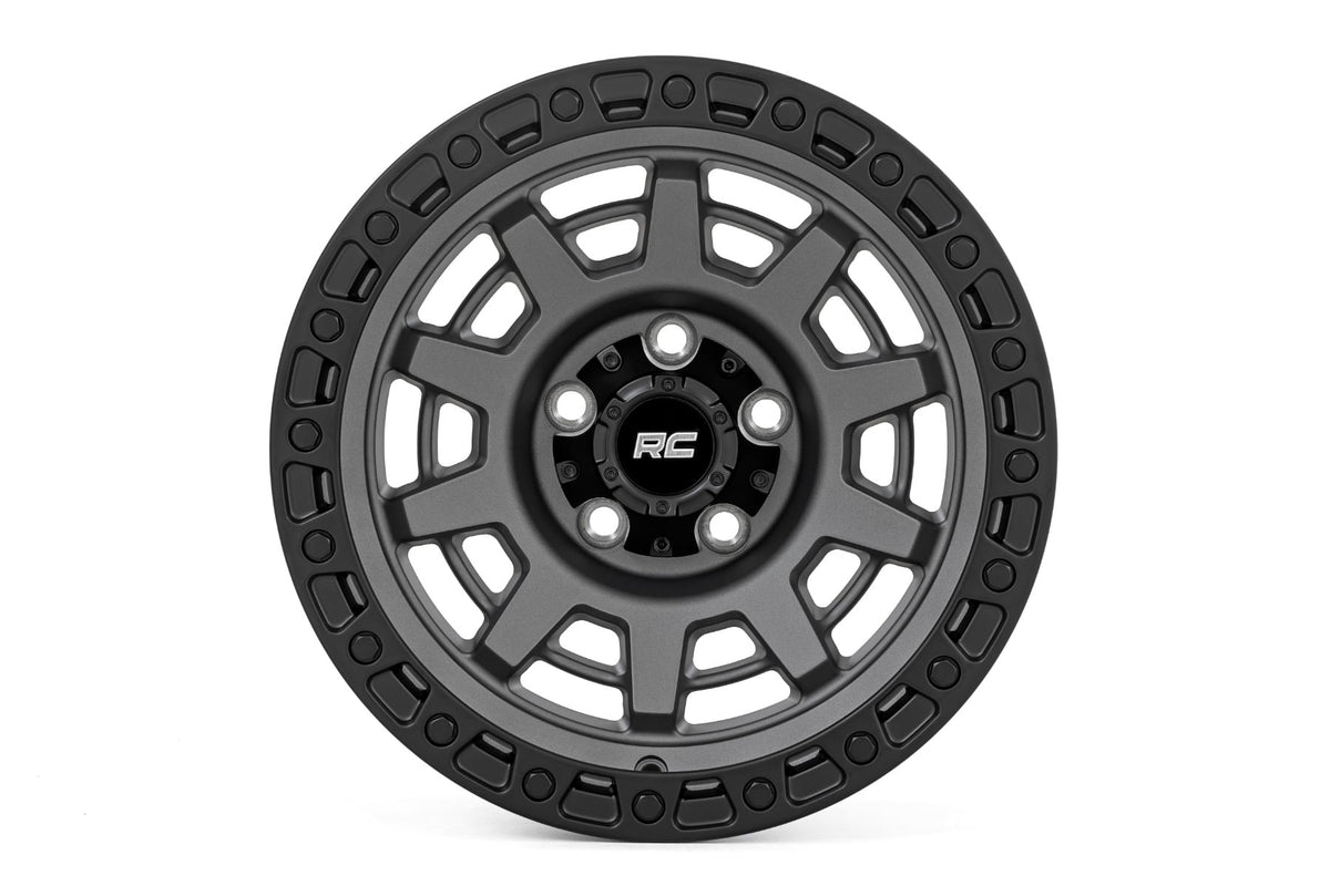 85 Series Wheel One-Piece Gunmetal Gray/Black 15x8 Rough Country