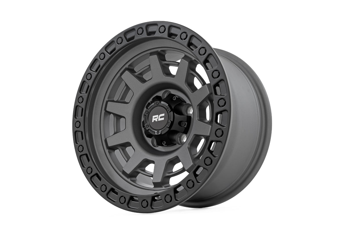 85 Series Wheel One-Piece Gunmetal Gray/Black 15x8 Rough Country