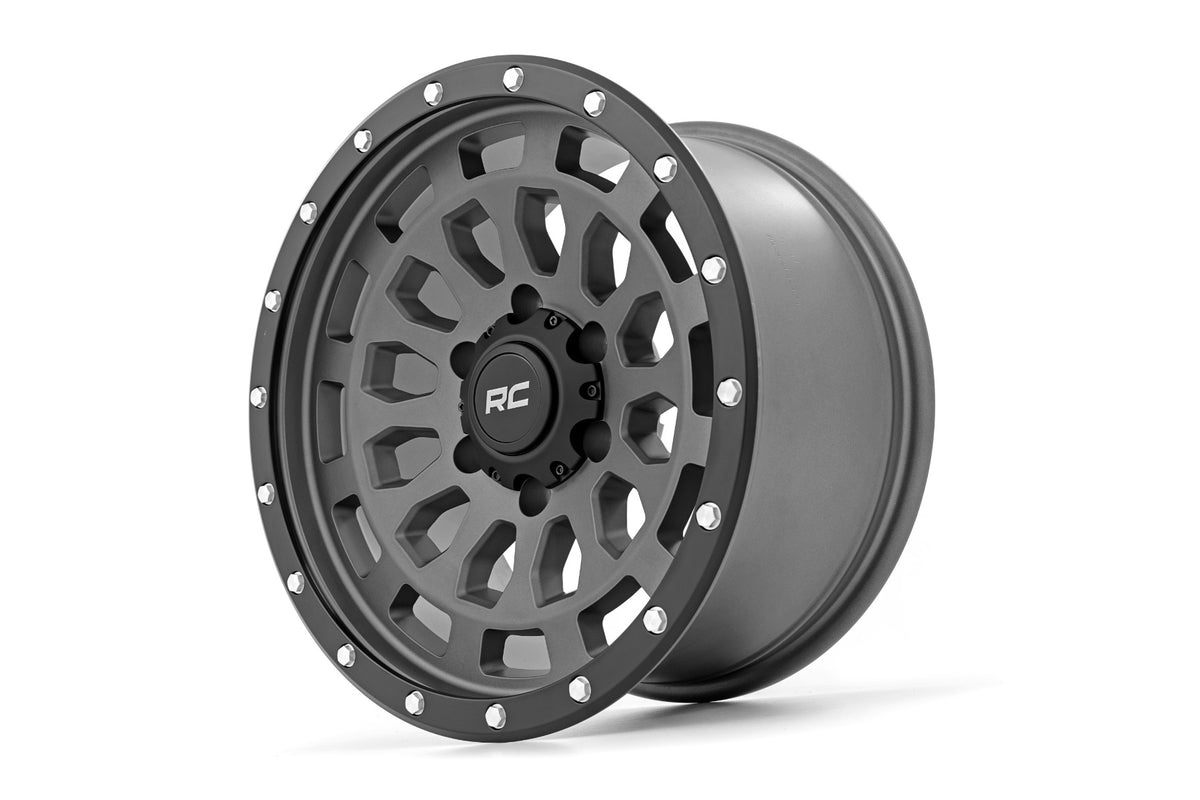 87 Series Wheel Simulated Beadlock Gray/Black 17x8.5 6x5.5 +0mm Rough Country