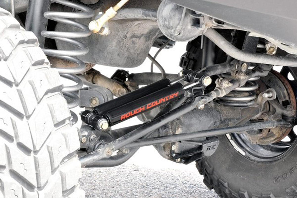 Dual Steering Stabilizer 2.5-6.5 Inch Lift Jeep Comanche MJ/Wrangler TJ/Wrangler Unlimited Rough Country