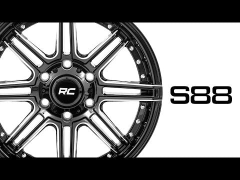 88 Series Wheel One-Piece Gloss Black 20x10 8x180 -19mm Rough Country