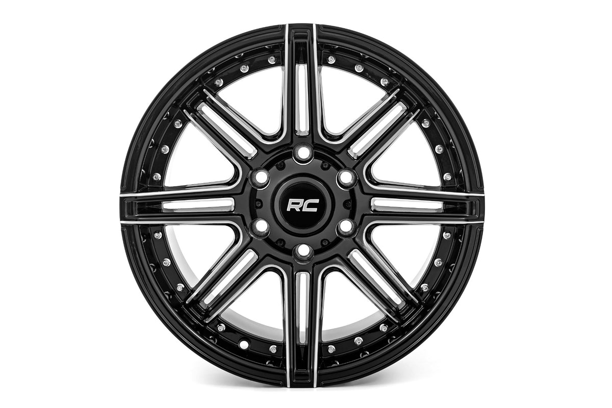 88 Series Wheel One-Piece Gloss Black 22x10 6x135 -19mm Rough Country