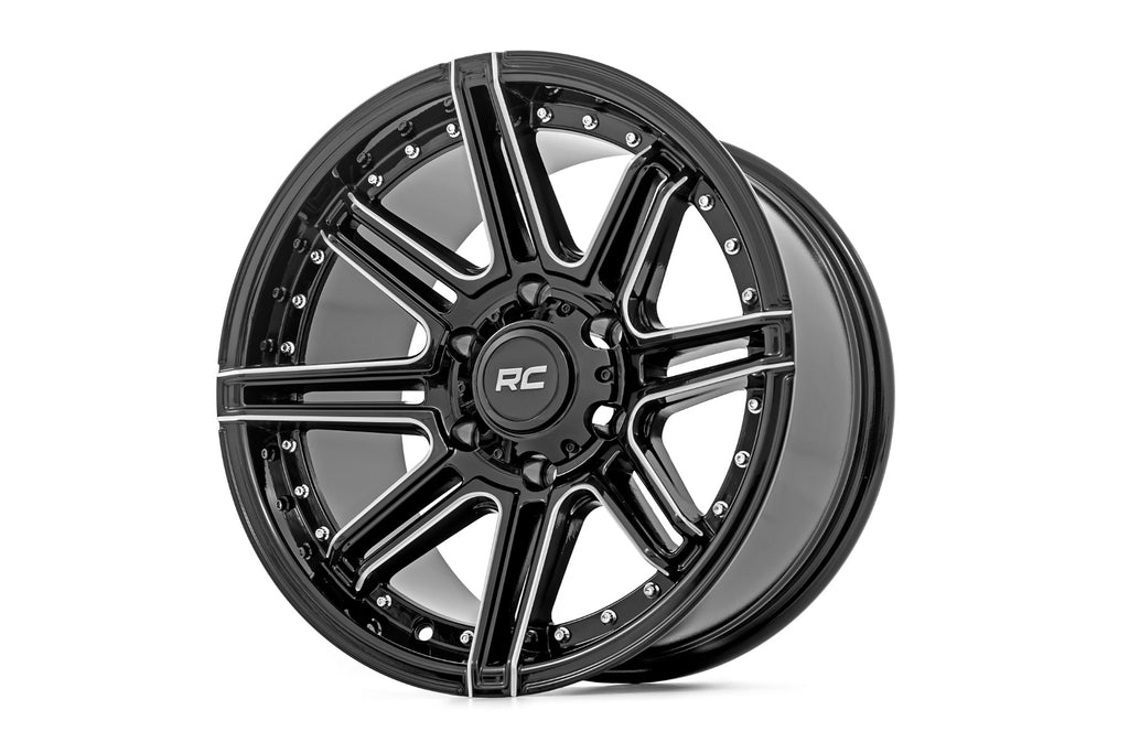 88 Series Wheel One-Piece Gloss Black 22x10 6x135 -19mm Rough Country