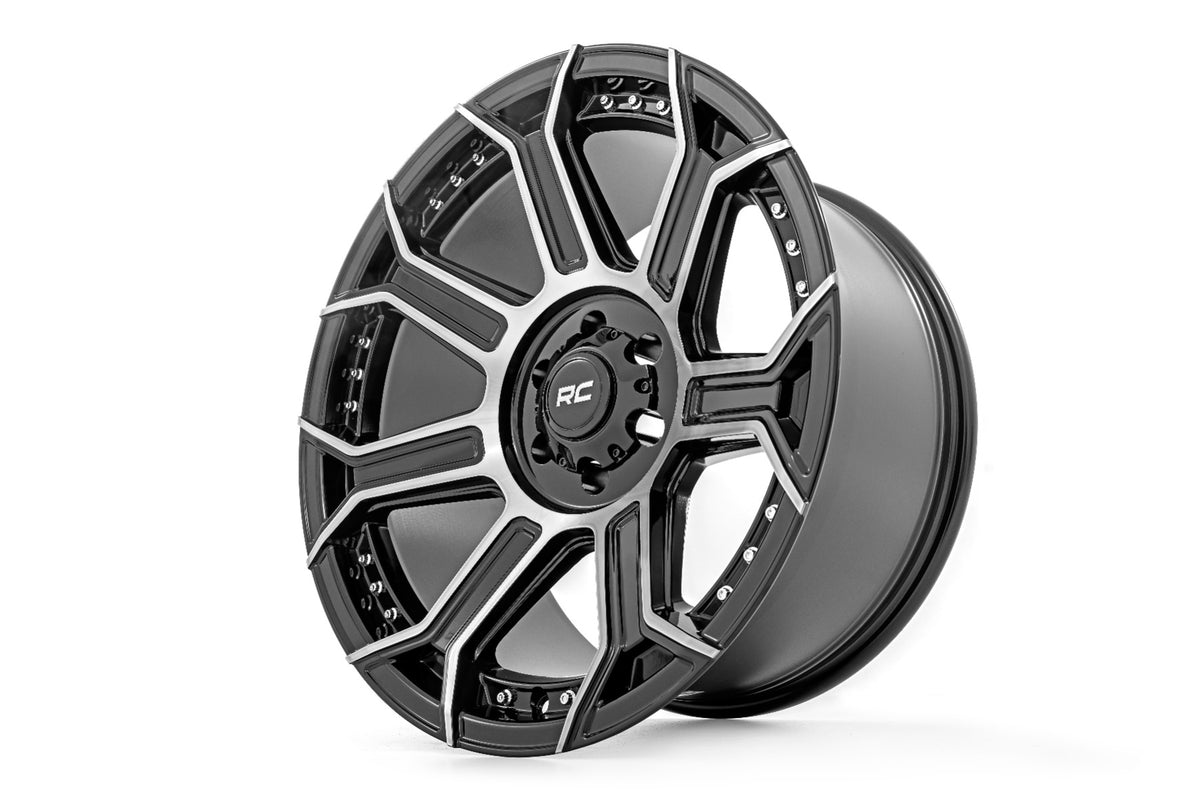 89 Series Wheel One-Piece Black Machined Gun Metal 20x10 8x180 -19mm Rough Country