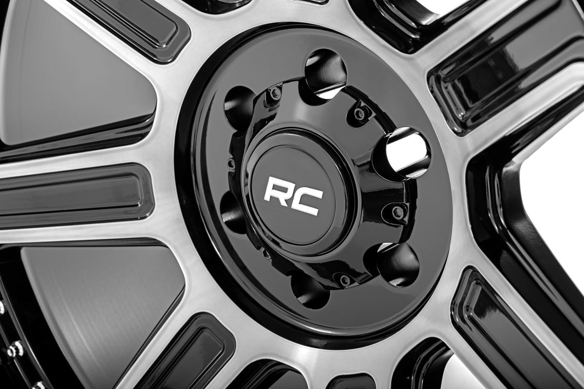 89 Series Wheel One-Piece Black Machined Gun Metal 20x10 6x135 -19mm Rough Country