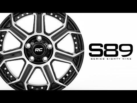 89 Series Wheel One-Piece Black Machined Gun Metal 20x10 5x5 -19mm Rough Country