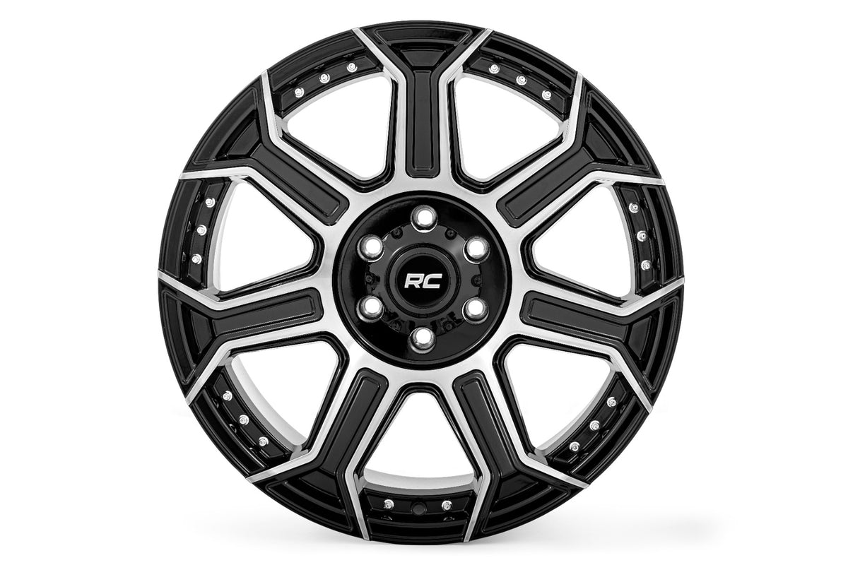 89 Series Wheel One-Piece Black Machined Gun Metal 22x10 8x180 -19mm Rough Country