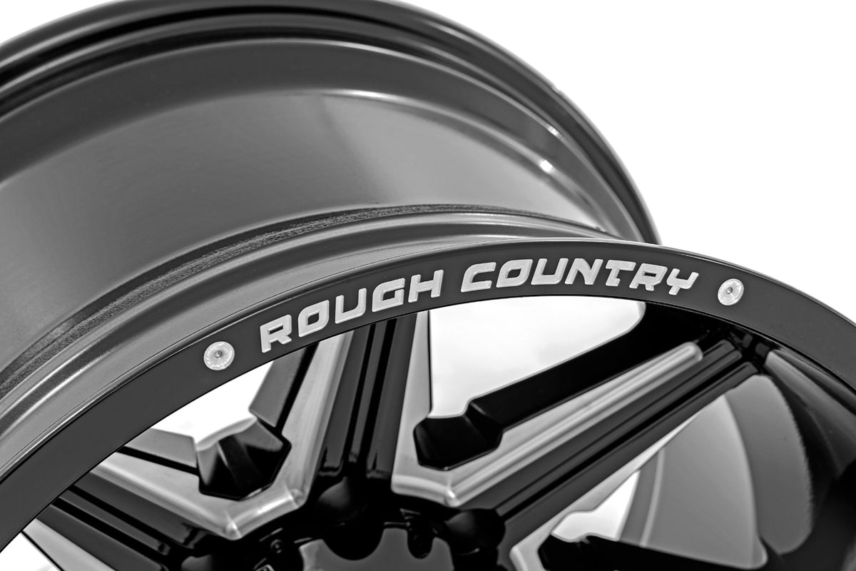 91 Series Milled One-Piece Gloss Black 22x12 8x170 -44mm Rough Country
