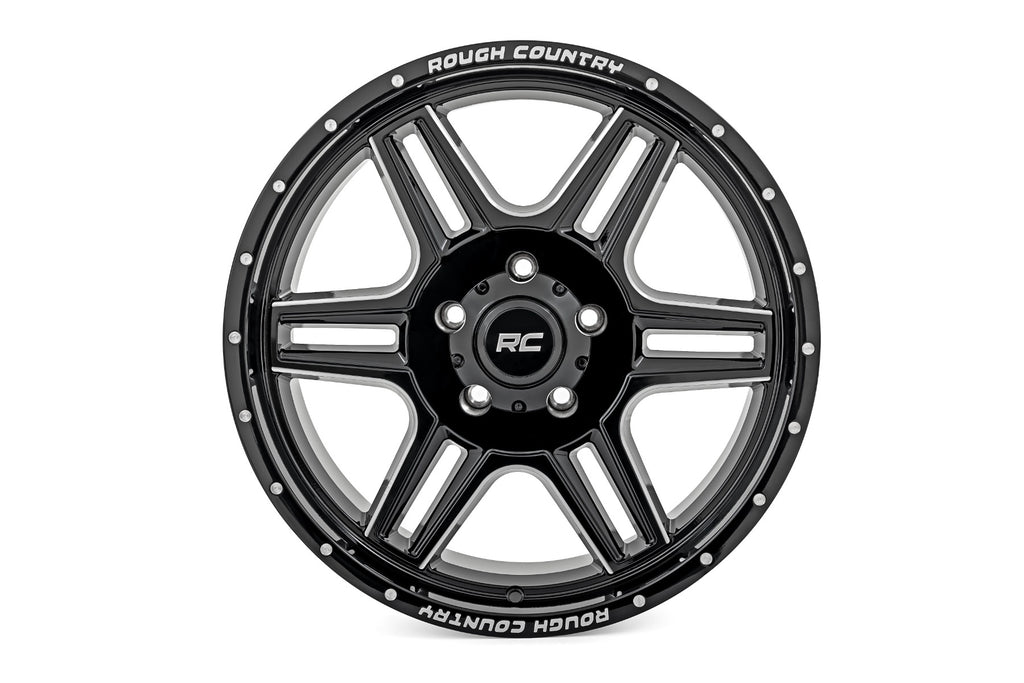 92 Series Wheel Machined One-Piece Gloss Black 20x9 Rough Country