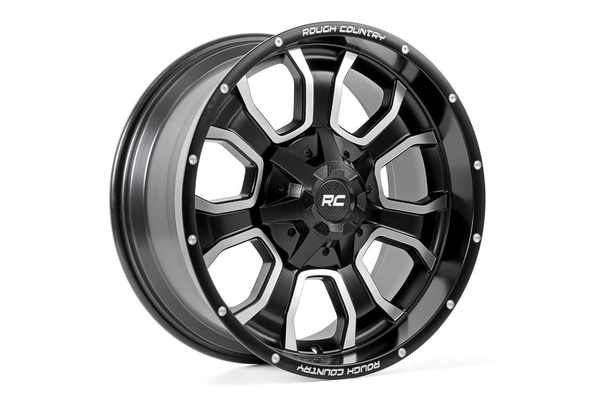 93 Series Wheel One-Piece Machined Black 20x10 Rough Country