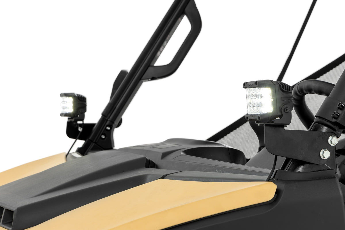 LED Light Kit Front Mount 2 Inch Black Pair White DRL Segway 570 F Rough Country