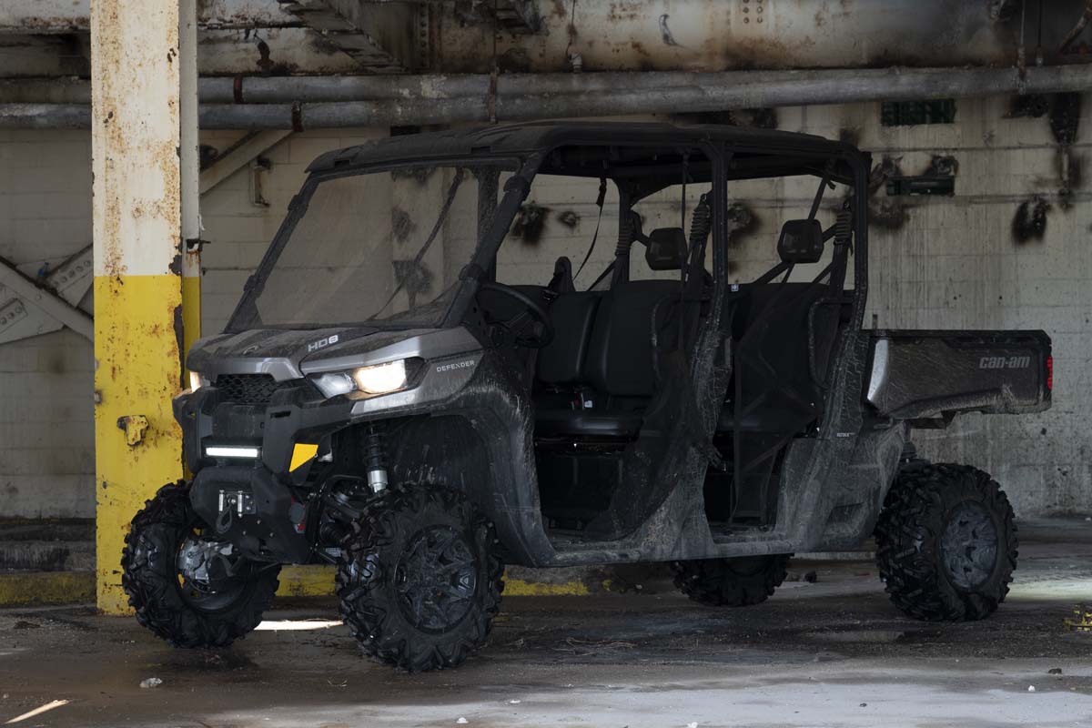 LED Light Bumper Mount 12 Inch Black Single Row White DRL Can-Am Defender HD 8/HD 9/HD 10 Rough Country