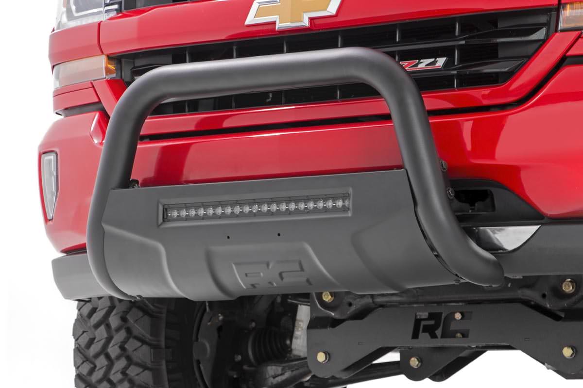 07-18 Silverado/Sierra 1500/ 07-19 SUV Bull Bar w/LED Light Bar Black Rough Country