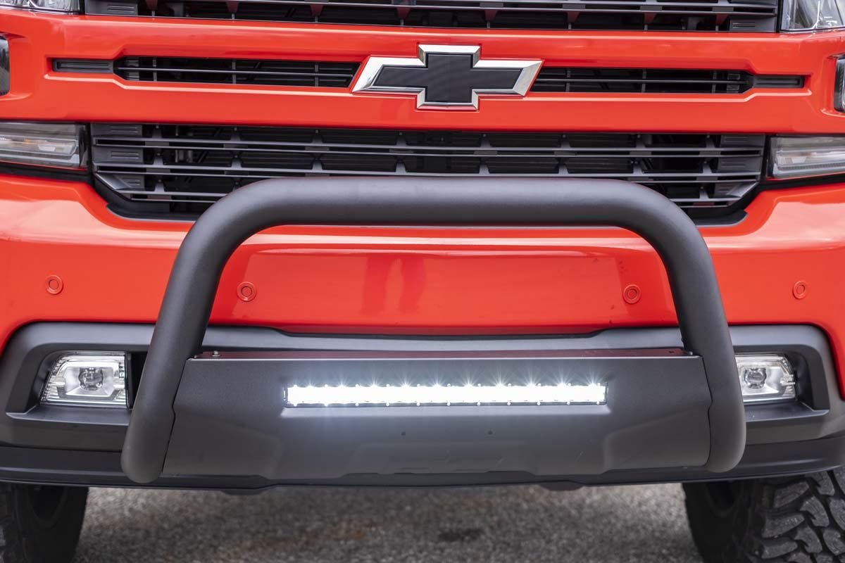 19-20 Silverado/Sierra 1500 Bull Bar w/LED Light Bar Black Rough Country