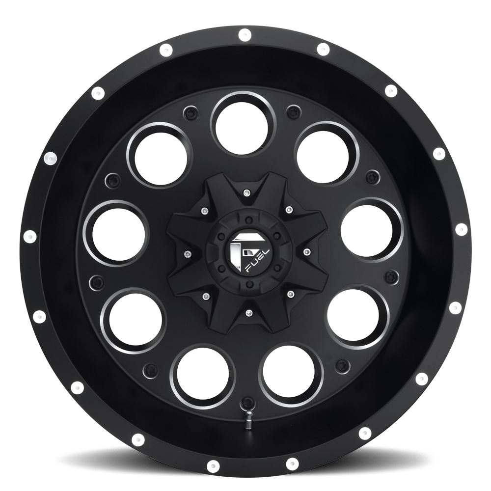 Aluminum Wheels 18X9 Revolver D525 Matte Black/Milled Fuel Off Road Wheels