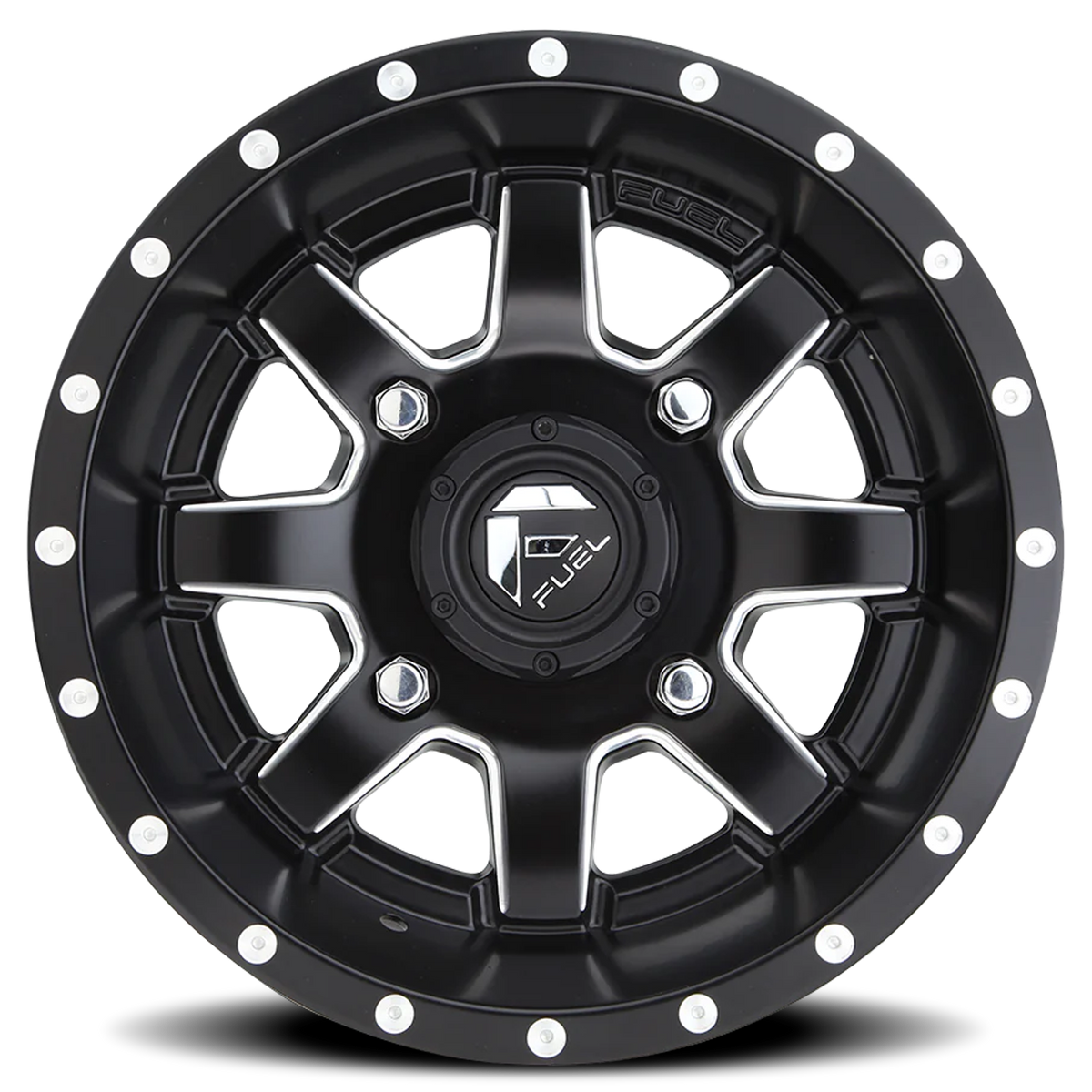 Aluminum Wheels 14X7 Maverick UTV D538 Matte Black Milled Fuel Off Road Wheels