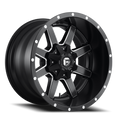 Aluminum Wheels 20X9 Maverick D538 Black/Milled Fuel Off Road Wheels