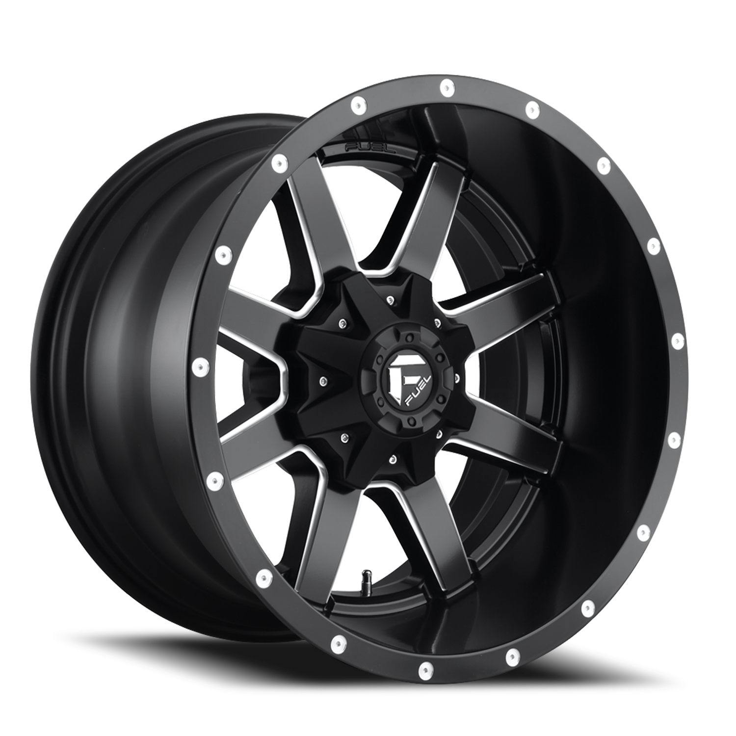Aluminum Wheels 20X9 Maverick D538 Black/Milled Fuel Off Road Wheels
